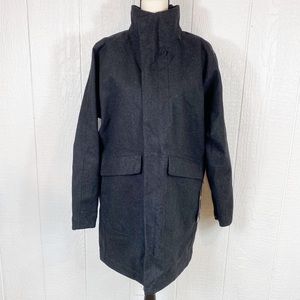 NEW Lululemon Black Wool Blend Trench Coat Large